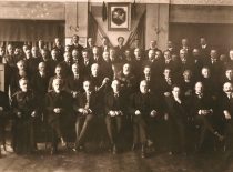 The Council of the University of Lithuania at the celebrations of the new academic year, 15 September 1925. J. Tumas in the second row, 5th from the left