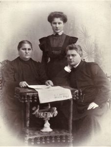 Bronislava Klimienė (Mėginaitė), her mother Severija Mėginienė (Tumaitė) and mother's brother Juozas Tumas