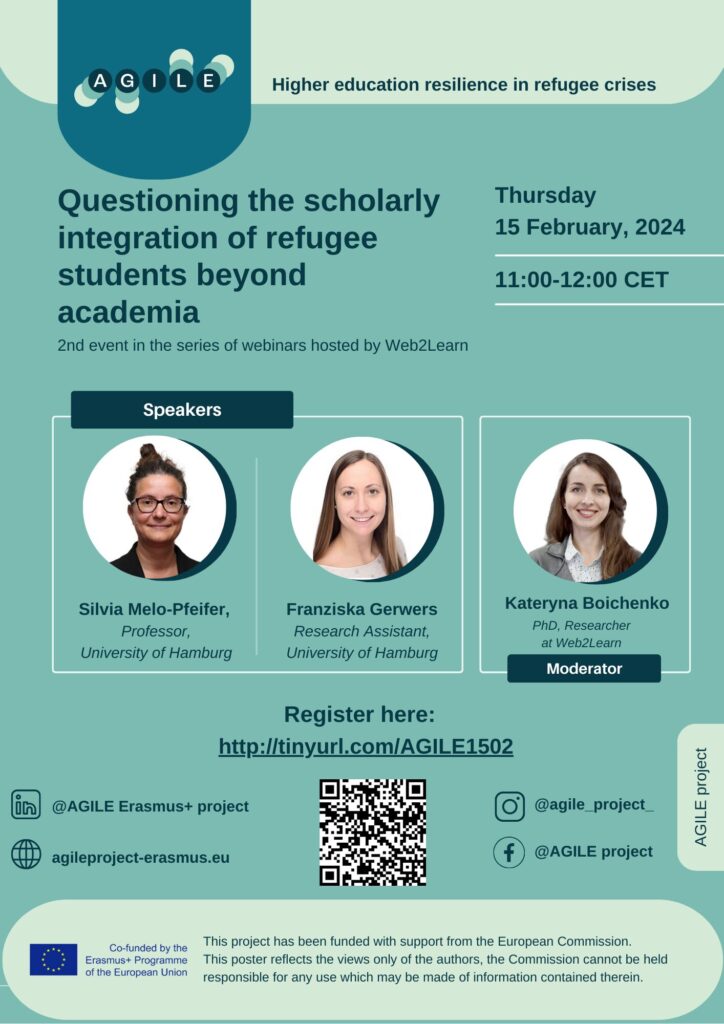 Webinar “Questioning the scholarly integration of refugee students beyond academia”
