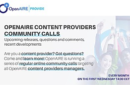 Community Call for OpenAIRE Content Providers