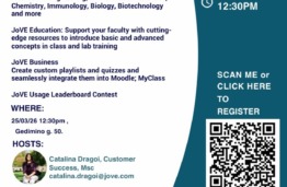 JoVE database officials to visit the KTU Library on March 25