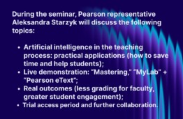 Invitation to the Pearson Seminar at the KTU Library